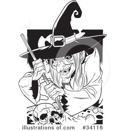 Royalty-Free (RF) Witch Clipart Illustration by Lawrence Christmas Illustration - Stock Sample #34116