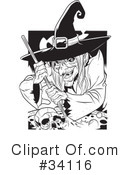Witch Clipart #34116 by Lawrence Christmas Illustration