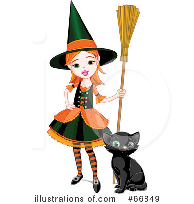 Royalty-Free (RF) Witch Clipart Illustration by Pushkin - Stock Sample #66849