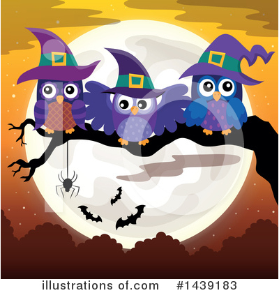 Royalty-Free (RF) Witch Owl Clipart Illustration by visekart - Stock Sample #1439183