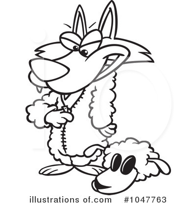 Royalty-Free (RF) Wolf Clipart Illustration by toonaday - Stock Sample #1047763