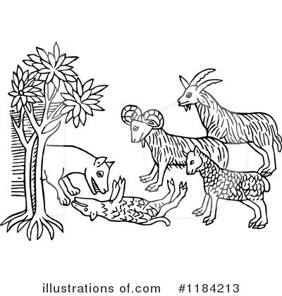 Royalty-Free (RF) Wolf Clipart Illustration by Prawny Vintage - Stock Sample #1184213