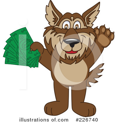 Royalty-Free (RF) Wolf Mascot Clipart Illustration by Mascot Junction - Stock Sample #226740