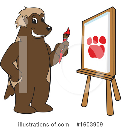 Wolverine Mascot Clipart #1603909 by Mascot Junction