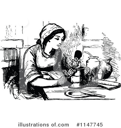 Royalty-Free (RF) Woman Clipart Illustration by Prawny Vintage - Stock Sample #1147745