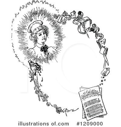 Royalty-Free (RF) Woman Clipart Illustration by Prawny Vintage - Stock Sample #1209000
