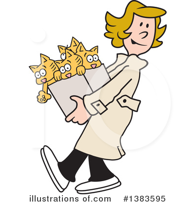 Cat Lady Clipart #1383595 by Johnny Sajem