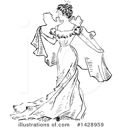 Royalty-Free (RF) Woman Clipart Illustration by Prawny Vintage - Stock Sample #1428959