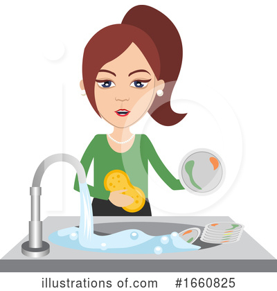 Washing Dishes Clipart #1660825 by Morphart Creations