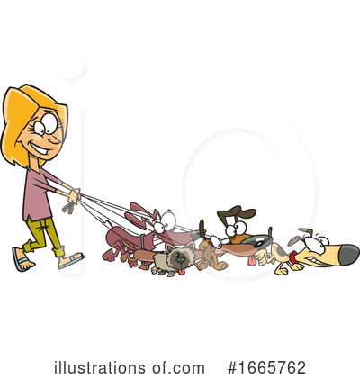 Dog Walker Clipart #1665762 by toonaday