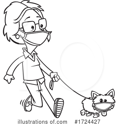 Dog Walker Clipart #1724427 by toonaday
