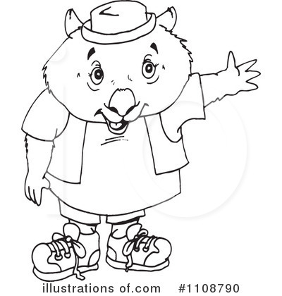 Royalty-Free (RF) Wombat Clipart Illustration by Dennis Holmes Designs - Stock Sample #1108790