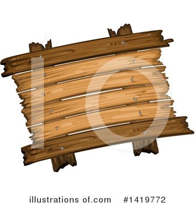 Royalty-Free (RF) Wood Sign Clipart Illustration by merlinul - Stock Sample #1419772