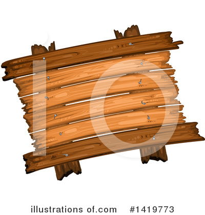 Royalty-Free (RF) Wood Sign Clipart Illustration by merlinul - Stock Sample #1419773
