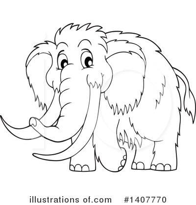 Royalty-Free (RF) Woolly Mammoth Clipart Illustration by visekart - Stock Sample #1407770