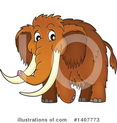 Royalty-Free (RF) Woolly Mammoth Clipart Illustration by visekart - Stock Sample #1407773