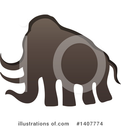 Royalty-Free (RF) Woolly Mammoth Clipart Illustration by visekart - Stock Sample #1407774