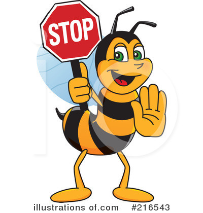 Royalty-Free (RF) Worker Bee Character Clipart Illustration by Mascot Junction - Stock Sample #216543