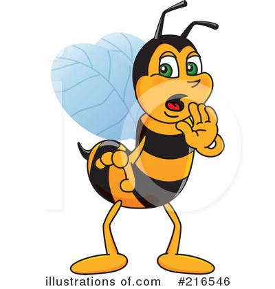 Royalty-Free (RF) Worker Bee Character Clipart Illustration by Mascot Junction - Stock Sample #216546