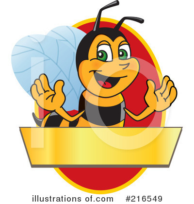 Royalty-Free (RF) Worker Bee Character Clipart Illustration by Mascot Junction - Stock Sample #216549
