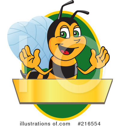 Royalty-Free (RF) Worker Bee Character Clipart Illustration by Mascot Junction - Stock Sample #216554