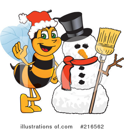 Royalty-Free (RF) Worker Bee Character Clipart Illustration by Mascot Junction - Stock Sample #216562