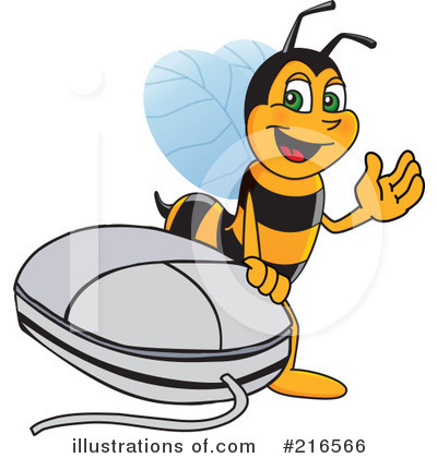 Royalty-Free (RF) Worker Bee Character Clipart Illustration by Mascot Junction - Stock Sample #216566