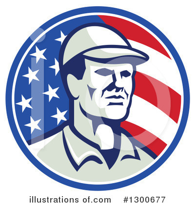 American Flag Clipart #1300677 by patrimonio