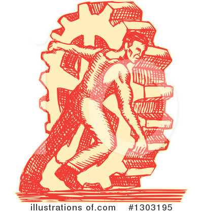 Royalty-Free (RF) Worker Clipart Illustration by patrimonio - Stock Sample #1303195