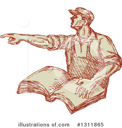Royalty-Free (RF) Worker Clipart Illustration by patrimonio - Stock Sample #1311865