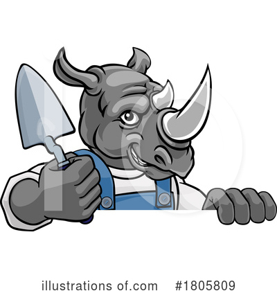 Rhinoceros Clipart #1805809 by AtStockIllustration