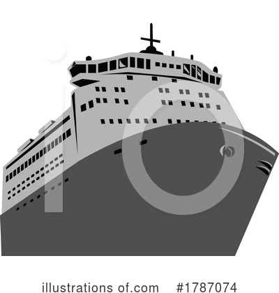 Cargo Ship Clipart #1787074 by patrimonio