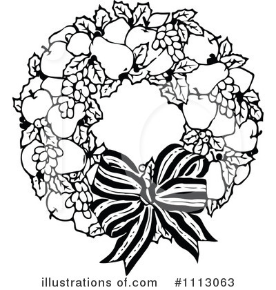 Royalty-Free (RF) Wreath Clipart Illustration by Prawny Vintage - Stock Sample #1113063