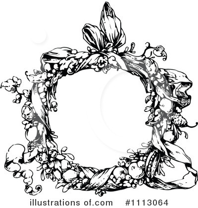 Royalty-Free (RF) Wreath Clipart Illustration by Prawny Vintage - Stock Sample #1113064