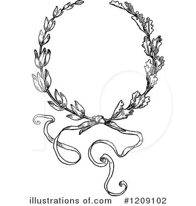 Royalty-Free (RF) Wreath Clipart Illustration by Prawny Vintage - Stock Sample #1209102