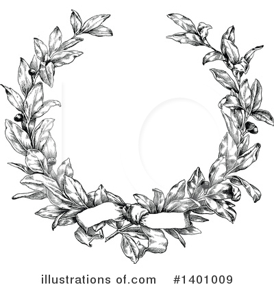 Royalty-Free (RF) Wreath Clipart Illustration by BestVector - Stock Sample #1401009