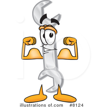 Royalty-Free (RF) Wrench Clipart Illustration by Mascot Junction - Stock Sample #8124