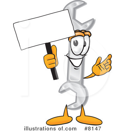 Royalty-Free (RF) Wrench Clipart Illustration by Mascot Junction - Stock Sample #8147