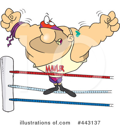 Royalty-Free (RF) Wrestler Clipart Illustration by toonaday - Stock Sample #443137