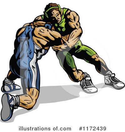 Royalty-Free (RF) Wrestling Clipart Illustration by Chromaco - Stock Sample #1172439