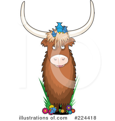 Royalty-Free (RF) Yak Clipart Illustration by Maria Bell - Stock Sample #224418