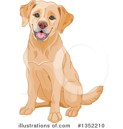 Royalty-Free (RF) Yellow Labrador Clipart Illustration by Pushkin - Stock Sample #1352210
