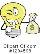 Yellow Light Bulb Clipart #1204598 by Hit Toon