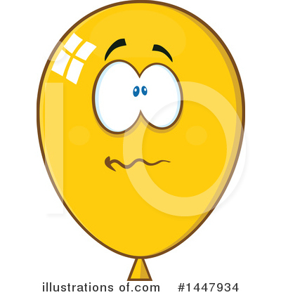 Yellow Party Balloon Clipart #1447934 by Hit Toon