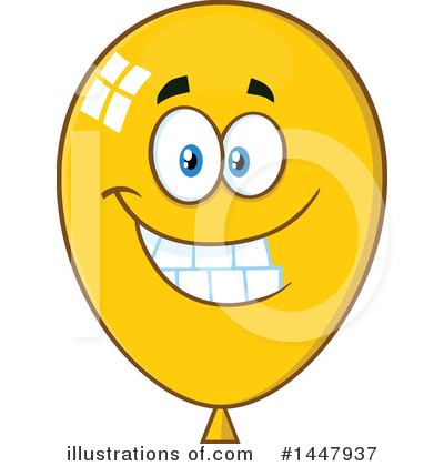 Royalty-Free (RF) Yellow Party Balloon Clipart Illustration by Hit Toon - Stock Sample #1447937