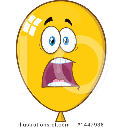 Royalty-Free (RF) Yellow Party Balloon Clipart Illustration by Hit Toon - Stock Sample #1447938