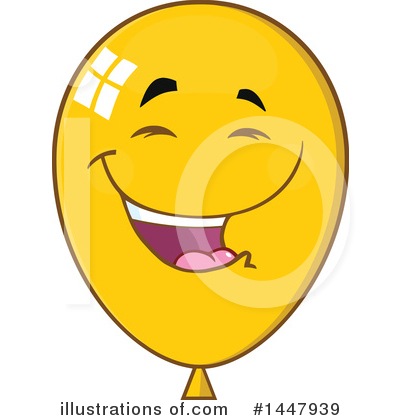 Royalty-Free (RF) Yellow Party Balloon Clipart Illustration by Hit Toon - Stock Sample #1447939