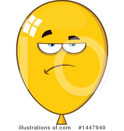 Royalty-Free (RF) Yellow Party Balloon Clipart Illustration by Hit Toon - Stock Sample #1447940