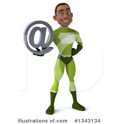 Young Black Green Male Super Hero Clipart #1343134 by Julos