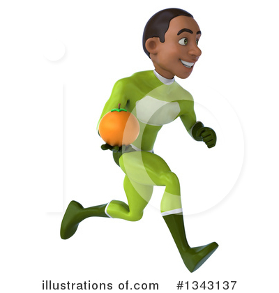 Young Black Green Male Super Hero Clipart #1343137 by Julos